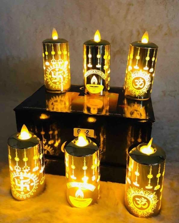 Realistic Moving Flame LED Candle Light – Flickering Flameless Ambient Lamp for Home Décor