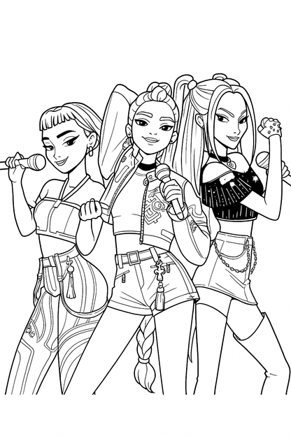 kpop demon hunters coloring pages