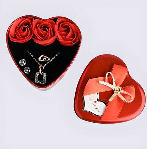 Sparkling Love Adornments – Romantic Jewelry & Flower Heart Box Gift
