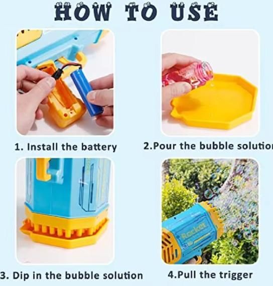 Bubble Gun Machine Kids Bubble Blower