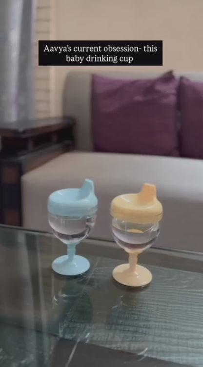 Baby Sippy Cup Plastic Stemware for Toddlers & Kids